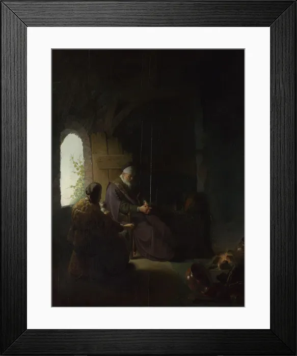 Framed Print : Anna and the Blind Tobit, c. 1630. Artist: Rembrandt van Rhijn (1606-1669) Framed Print : Anna and the Blind Tobit, c. 1630. Artist: Rembrandt van Rhijn (1606-1669)