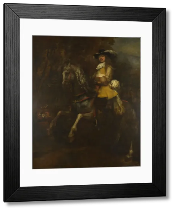 Framed Print : Portrait of Frederick Rihel on Horseback, ca 1663. Artist: Rembrandt van Rhijn (1606-1669) Framed Print : Portrait of Frederick Rihel on Horseback, ca 1663. Artist: Rembrandt van Rhijn (1606-1669)