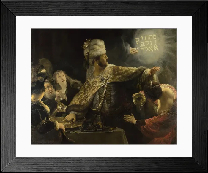 Framed Print : Belshazzars Feast, ca 1637. Artist: Rembrandt van Rhijn (1606-1669) Framed Print : Belshazzars Feast, ca 1637. Artist: Rembrandt van Rhijn (1606-1669)