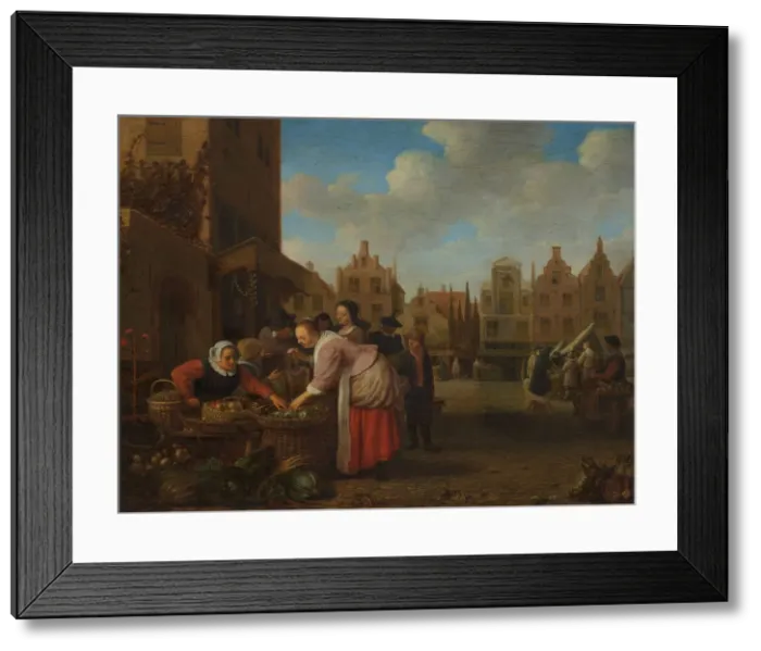 Framed Print : View of the Great Market in Rotterdam, 1654. Artist: Sorgh, Hendrik Maertensz (c. 1610-1670) Framed Print : View of the Great Market in Rotterdam, 1654. Artist: Sorgh, Hendrik Maertensz (c. 1610-1670)