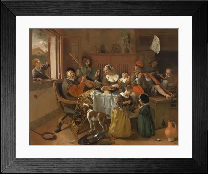 Framed Print : The Merry Family, 1668. Artist: Steen, Jan Havicksz (1626-1679) Framed Print : The Merry Family, 1668. Artist: Steen, Jan Havicksz (1626-1679)
