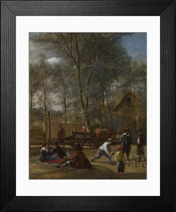 Framed Print : Skittle Players outside an Inn, ca 1663. Artist: Steen, Jan Havicksz (1626-1679) Framed Print : Skittle Players outside an Inn, ca 1663. Artist: Steen, Jan Havicksz (1626-1679)