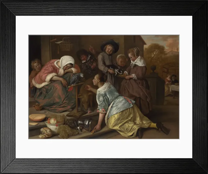Framed Print : The Effects of Intemperance, ca 1665. Artist: Steen, Jan Havicksz (1626-1679) Framed Print : The Effects of Intemperance, ca 1665. Artist: Steen, Jan Havicksz (1626-1679)