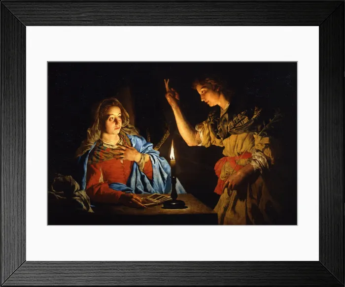 Framed Print : The Annunciation, Early 17th cen Artist: Stomer, Matthias (ca. 1600-after 1650) Framed Print : The Annunciation, Early 17th cen Artist: Stomer, Matthias (ca. 1600-after 1650)