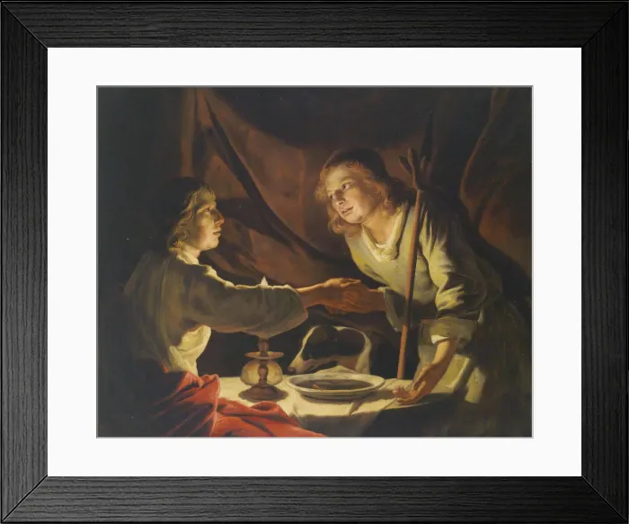 Framed Print : Esau and Jacob. Artist: Stomer, Matthias (ca. 1600-after 1650) Framed Print : Esau and Jacob. Artist: Stomer, Matthias (ca. 1600-after 1650)