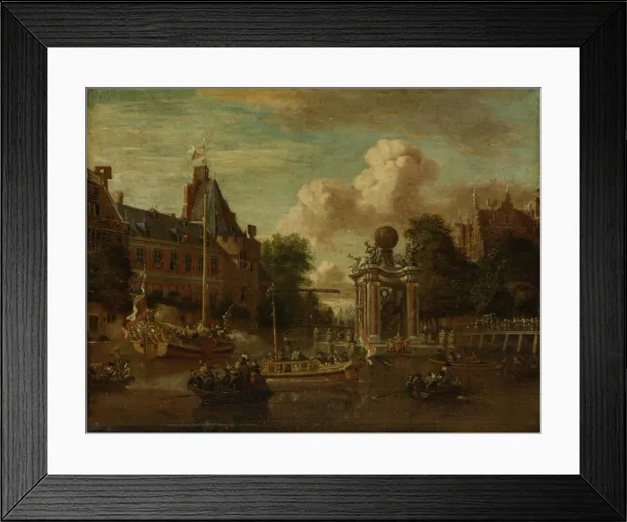 Framed Print : The arrival of the embassy of Muscovy in Amsterdam on August 1697, um 1700. Artist: Storck, Abraham (1635-1710) Framed Print : The arrival of the embassy of Muscovy in Amsterdam on August 1697, um 1700. Artist: Storck, Abraham (1635-1710)