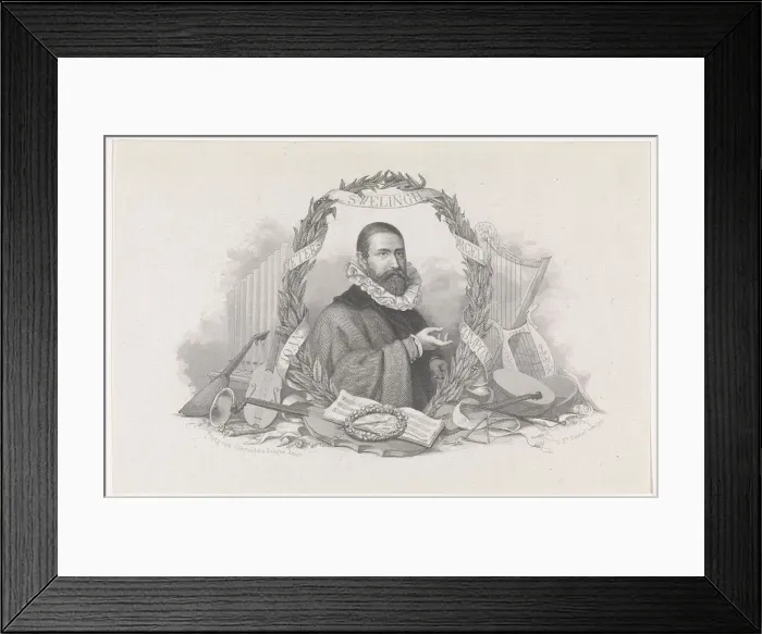 Framed Print : Portrait of the Composer Jan Pieterszoon Sweelinck (1562-1621). Artist: Taurel, Charles Eduard (1824-1892) Framed Print : Portrait of the Composer Jan Pieterszoon Sweelinck (1562-1621). Artist: Taurel, Charles Eduard (1824-1892)