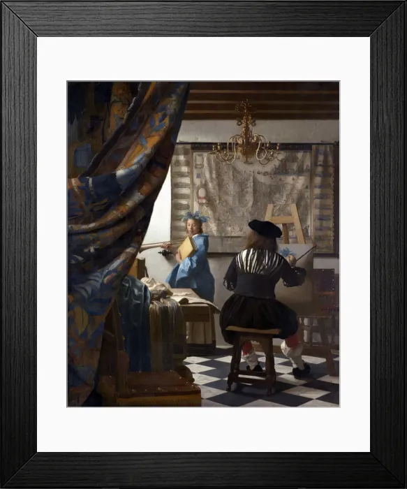 Framed Print : The Art of Painting (The Allegory of Painting), 1673. Artist: Vermeer, Jan (Johannes) (1632-1675) Framed Print : The Art of Painting (The Allegory of Painting), 1673. Artist: Vermeer, Jan (Johannes) (1632-1675)