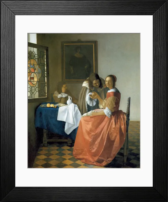 Framed Print : The Girl with the Wineglass, 1659-1660. Artist: Vermeer, Jan (Johannes) (1632-1675) Framed Print : The Girl with the Wineglass, 1659-1660. Artist: Vermeer, Jan (Johannes) (1632-1675)