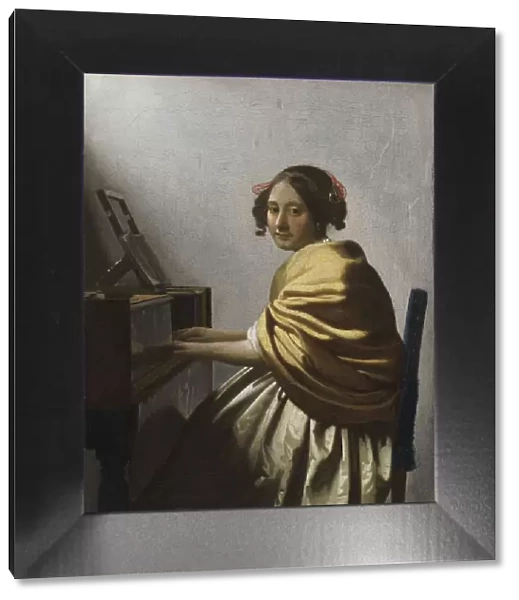 A Young Woman seated at a Virginal, c. 1670. Artist: Vermeer, Jan (Johannes) (1632-1675)