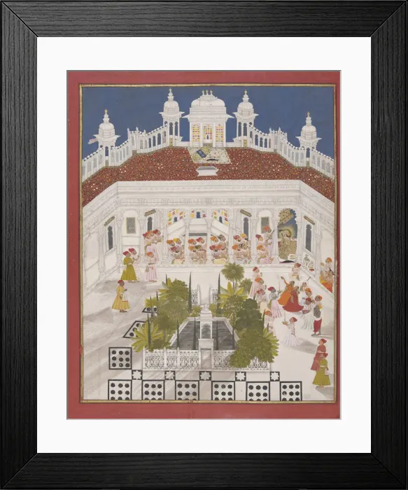 Framed Print : Maharana Ari Singh worshipping in his palace, 1765. Artist: Anonymous Framed Print : Maharana Ari Singh worshipping in his palace, 1765. Artist: Anonymous