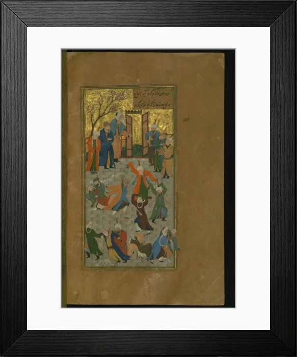 Framed Print : Sama Ceremony. Miniature from a manuscript of the Divan of Hafez, 1512. Artist: Anonymous Framed Print : Sama Ceremony. Miniature from a manuscript of the Divan of Hafez, 1512. Artist: Anonymous