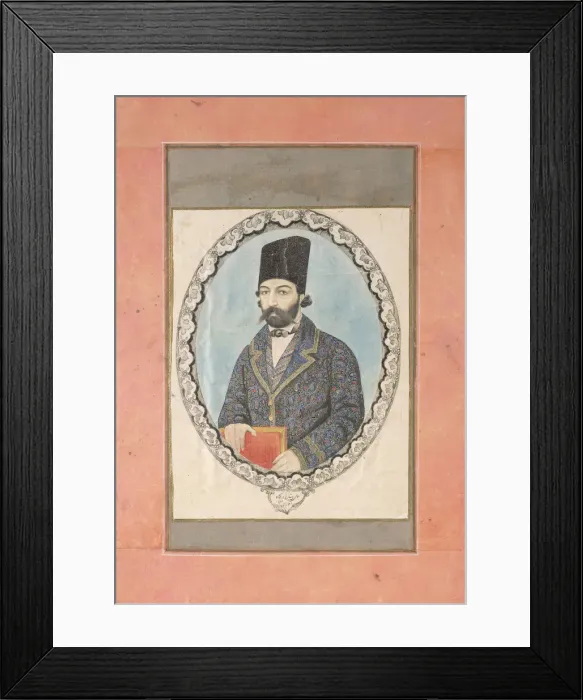 Framed Print : Portrait of a man with a Book, c. 1870. Artist: Aqa Bala (active Mid of 19th cen. ) Framed Print : Portrait of a man with a Book, c. 1870. Artist: Aqa Bala (active Mid of 19th cen. )