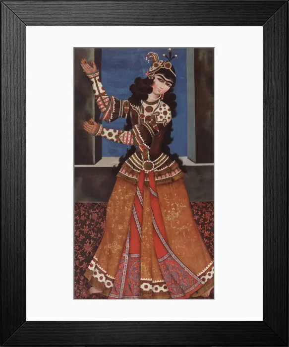 Framed Print : Dancing Girl with Castanets, Early 19th cen Artist: Iranian master Framed Print : Dancing Girl with Castanets, Early 19th cen Artist: Iranian master