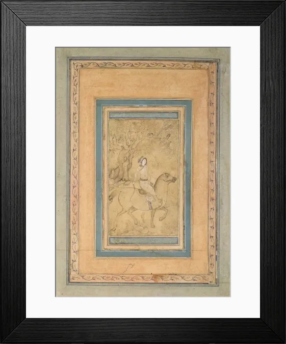 Framed Print : Horseman in a Landscape, Mid of 17th cen Artist: Iranian master Framed Print : Horseman in a Landscape, Mid of 17th cen Artist: Iranian master