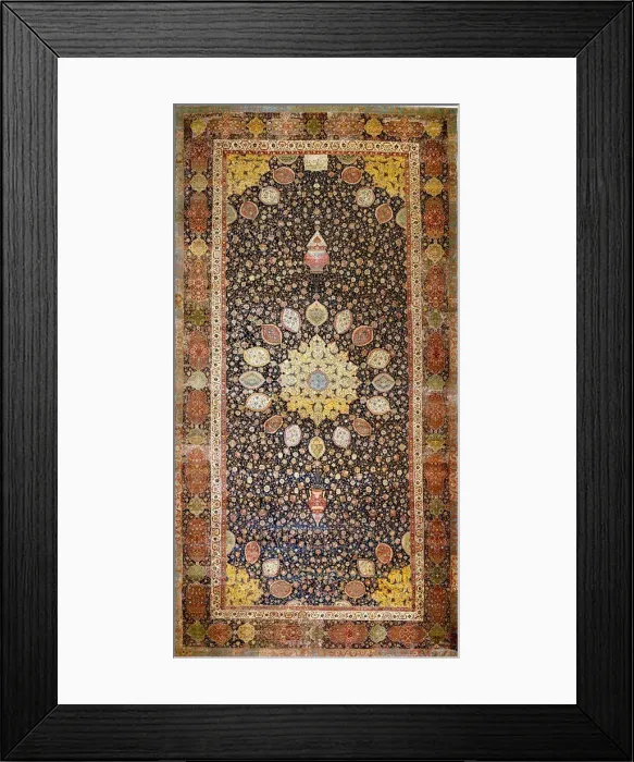 Framed Print : The Ardabil Carpet, c. 1540. Artist: Iranian master Framed Print : The Ardabil Carpet, c. 1540. Artist: Iranian master