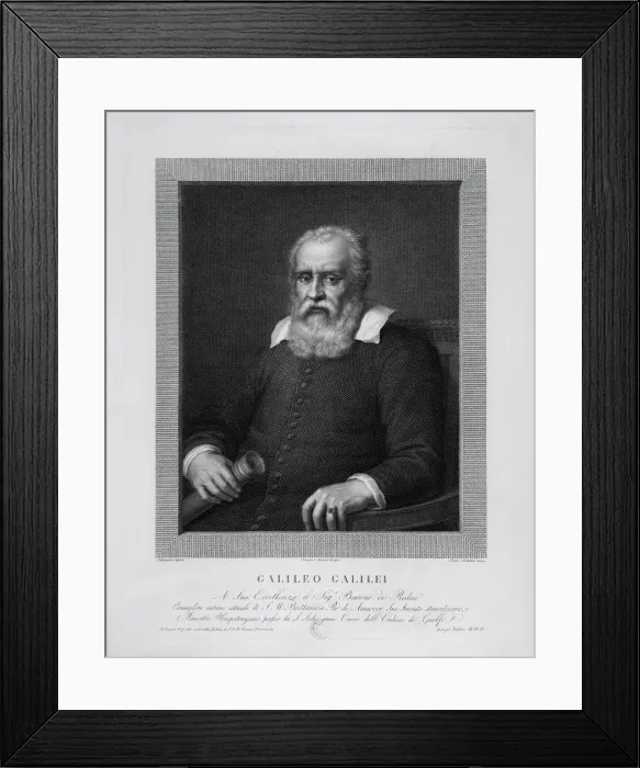 Framed Print : Galileo Galilei. Artist: Bettelini, Pietro (1763-1829) Framed Print : Galileo Galilei. Artist: Bettelini, Pietro (1763-1829)