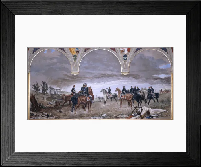 Framed Print : The Battle of Solferino, 1886. Artist: Cassioli, Amos (1832-1891) Framed Print : The Battle of Solferino, 1886. Artist: Cassioli, Amos (1832-1891)