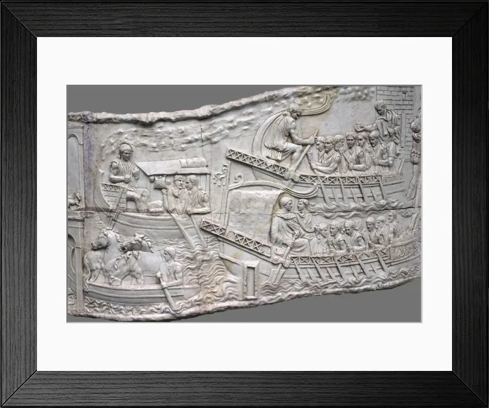 Framed Print : The Roman galleys. Relief detail of Trajans Column, 1st-2nd century. Artist: Classical Antiquities Framed Print : The Roman galleys. Relief detail of Trajans Column, 1st-2nd century. Artist: Classical Antiquities