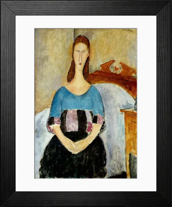 Framed Print : Portrait of Jeanne Hebuterne, 1918. Artist: Modigliani, Amedeo (1884-1920) Framed Print : Portrait of Jeanne Hebuterne, 1918. Artist: Modigliani, Amedeo (1884-1920)