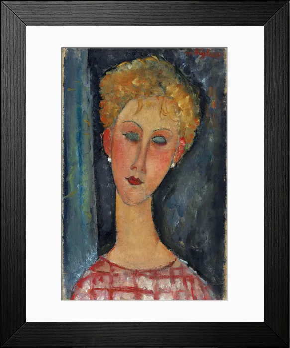 Framed Print : La blonde aux boucles d oreille, 1918-1919. Artist: Modigliani, Amedeo (1884-1920) Framed Print : La blonde aux boucles d oreille, 1918-1919. Artist: Modigliani, Amedeo (1884-1920)