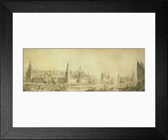 Framed Print : Panoramic view of Moscow Kremlin by the End of the 18th century, End 1790s. Artist: Quarenghi, Giacomo Antonio Domenico (1744-1817) Framed Print : Panoramic view of Moscow Kremlin by the End of the 18th century, End 1790s. Artist: Quarenghi, Giacomo Antonio Domenico (1744-1817)