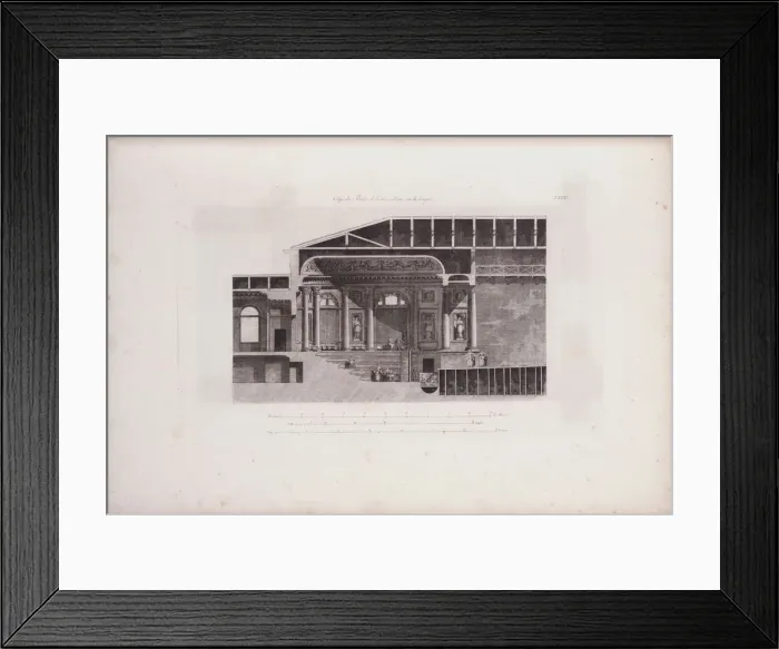 Framed Print : Cross-Section of the Auditorium of the Hermitage Theatre, 1783. Artist: Quarenghi, Giacomo Antonio Domenico (1744-1817) Framed Print : Cross-Section of the Auditorium of the Hermitage Theatre, 1783. Artist: Quarenghi, Giacomo Antonio Domenico (1744-1817)