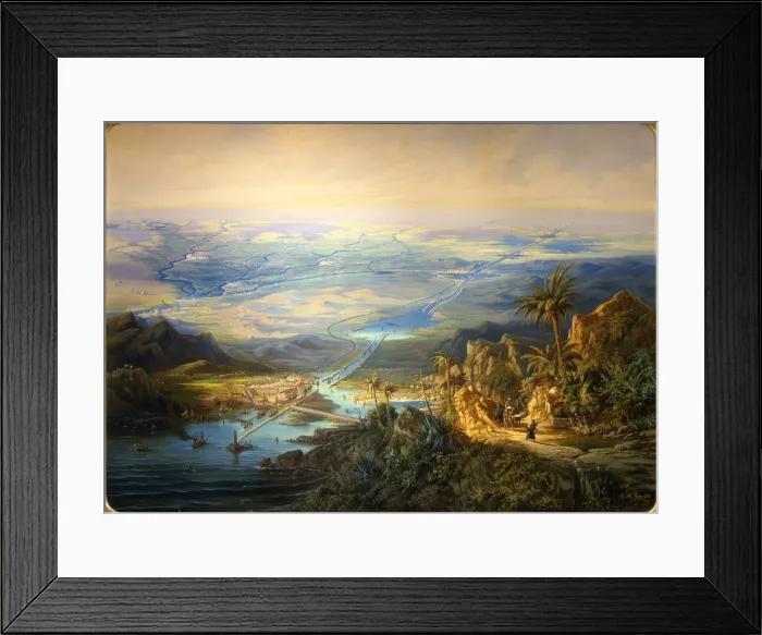Framed Print : The Suez Canal, 1864. Artist: Rieger, Alberto (1834-1904) Framed Print : The Suez Canal, 1864. Artist: Rieger, Alberto (1834-1904)
