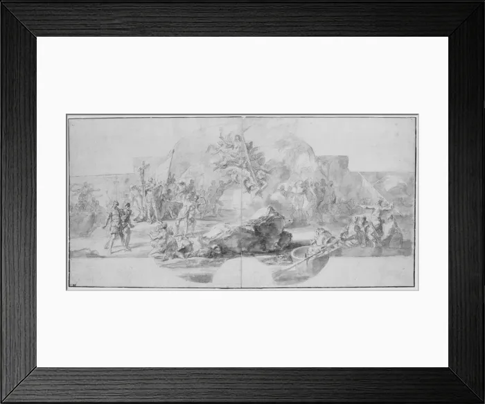 Framed Print : The Landing of Columbus in America, 1715-1716. Artist: Solimena, Francesco (1657-1747) Framed Print : The Landing of Columbus in America, 1715-1716. Artist: Solimena, Francesco (1657-1747)
