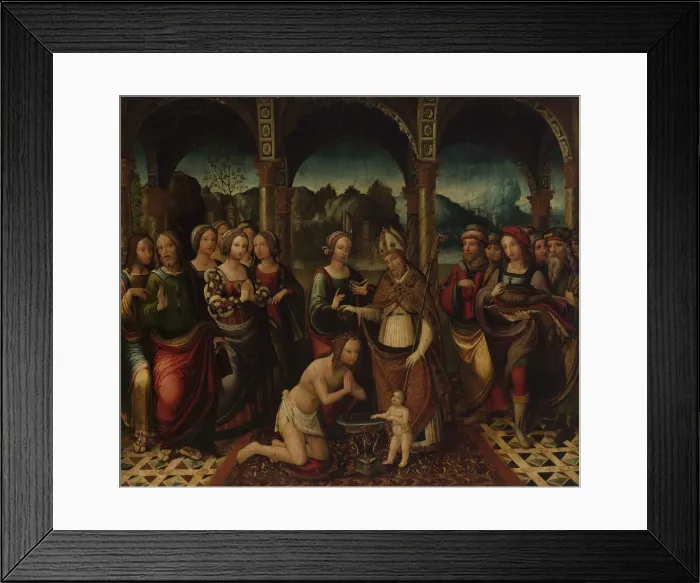 Framed Print : Baptismal Ceremony, End of 16th cen Artist: Aspertini, Amico (1474-1552) Framed Print : Baptismal Ceremony, End of 16th cen Artist: Aspertini, Amico (1474-1552)
