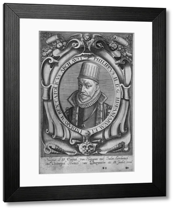 Framed Print : Portrait of Philip II (1527-1598), King of Spain and Portugal. Artist: Benaglia, Giuseppe (1796-1830) Framed Print : Portrait of Philip II (1527-1598), King of Spain and Portugal. Artist: Benaglia, Giuseppe (1796-1830)