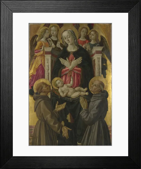 Framed Print : The Virgin and Child with Saints, Angels and a Donor (from Altarpiece: The Virgin and Child with Saints), ca 1475. Artist: Caporali, Bartolomeo (1420-1505) Framed Print : The Virgin and Child with Saints, Angels and a Donor (from Altarpiece: The Virgin and Child with Saints), ca 1475. Artist: Caporali, Bartolomeo (1420-1505)