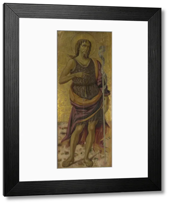 Framed Print : Saint John the Baptist (from Altarpiece: The Virgin and Child with Saints), ca 1475. Artist: Caporali, Bartolomeo (1420-1505) Framed Print : Saint John the Baptist (from Altarpiece: The Virgin and Child with Saints), ca 1475. Artist: Caporali, Bartolomeo (1420-1505)