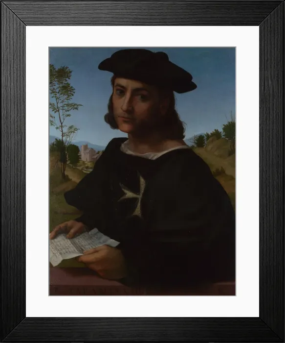 Framed Print : Portrait of a Knight of Rhodes, 1514. Artist: Franciabigio (1482-1525) Framed Print : Portrait of a Knight of Rhodes, 1514. Artist: Franciabigio (1482-1525)