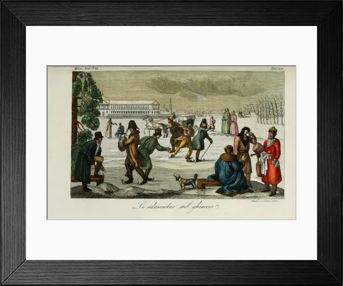 Framed Print : Skating rink. Illustration from Il costume antico e moderno o storia del governo? by Giulio Ferrario, 1831. Artist: Giarre, Luigi (1772-1844) Framed Print : Skating rink. Illustration from Il costume antico e moderno o storia del governo? by Giulio Ferrario, 1831. Artist: Giarre, Luigi (1772-1844)