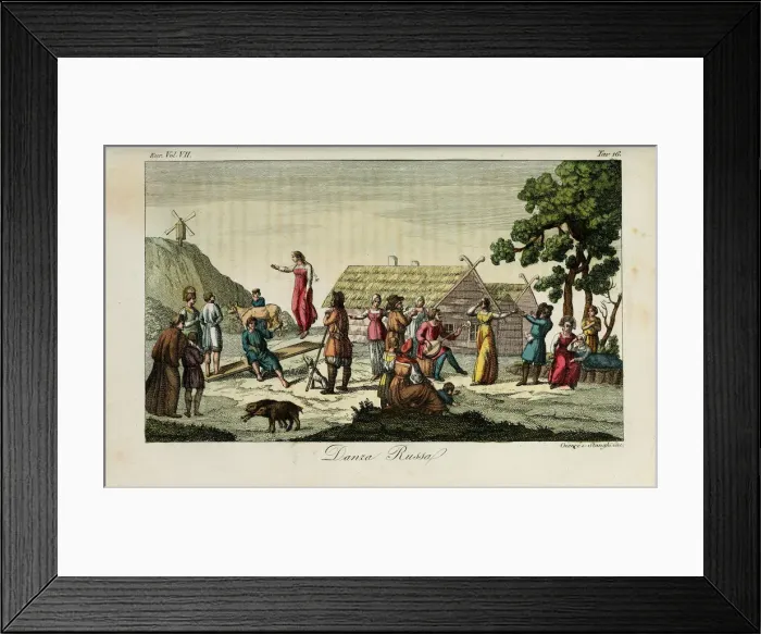 Framed Print : Russian dance. Illustration from Il costume antico e moderno o storia del governo? by Giulio Ferrario, 1831. Artist: Giarre, Luigi (1772-1844) Framed Print : Russian dance. Illustration from Il costume antico e moderno o storia del governo? by Giulio Ferrario, 1831. Artist: Giarre, Luigi (1772-1844)