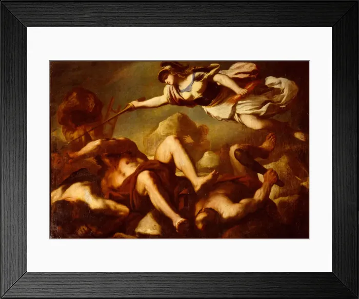 Framed Print : Minerva in the fight against Gigantes. Artist: Giordano, Luca (1632-1705) Framed Print : Minerva in the fight against Gigantes. Artist: Giordano, Luca (1632-1705)