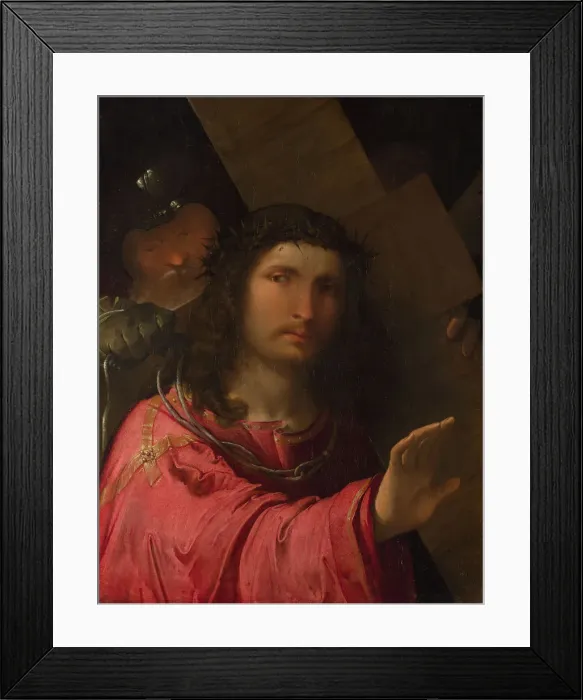 Framed Print : Christ carrying the Cross, ca 1515. Artist: Melone, Altobello (c. 1490-before 1543) Framed Print : Christ carrying the Cross, ca 1515. Artist: Melone, Altobello (c. 1490-before 1543)