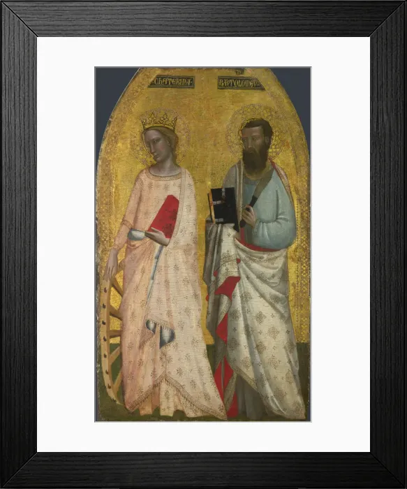 Framed Print : Saints Catherine and Bartholomew, ca 1350. Artist: Nuzi, Allegretto (1315-1373) Framed Print : Saints Catherine and Bartholomew, ca 1350. Artist: Nuzi, Allegretto (1315-1373)