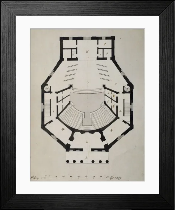 Framed Print : Downstairs Floor Plan. Artist: Quarenghi, Giacomo Antonio Domenico (1744-1817) Framed Print : Downstairs Floor Plan. Artist: Quarenghi, Giacomo Antonio Domenico (1744-1817)