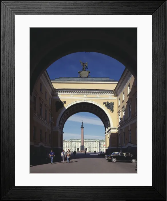 Framed Print : The Triumphal Arch of the General Staff Building in Saint Petersburg, 1819-1829. Artist: Rossi, Carlo (1775-1849)