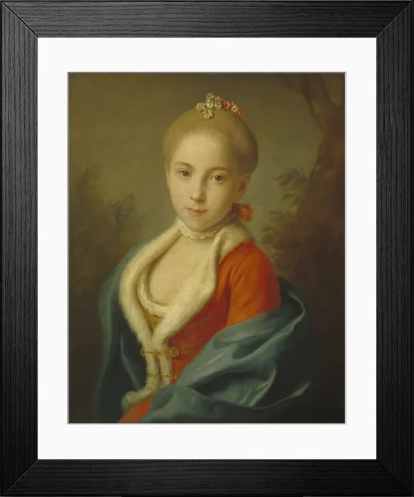 Framed Print : Portrait of Princess Catherine of Holstein-Beck (1750-1811), 1760-1762. Artist: Rotari, Pietro Antonio (1707-1762) Framed Print : Portrait of Princess Catherine of Holstein-Beck (1750-1811), 1760-1762. Artist: Rotari, Pietro Antonio (1707-1762)