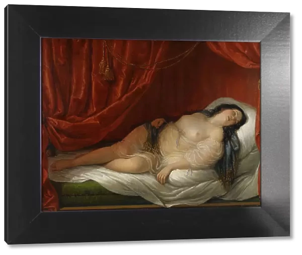 An odalisque in red interior, Early 19th cen Artist: Schiavoni, Natale (1777-1858)