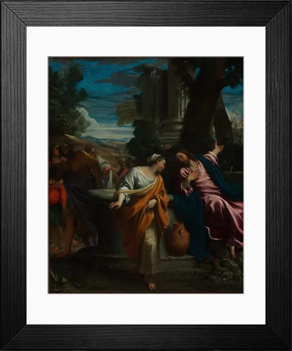 Framed Print : Christ and the Samaritan Woman, ca 1595. Artist: Carracci, Annibale (1560-1609) Framed Print : Christ and the Samaritan Woman, ca 1595. Artist: Carracci, Annibale (1560-1609)