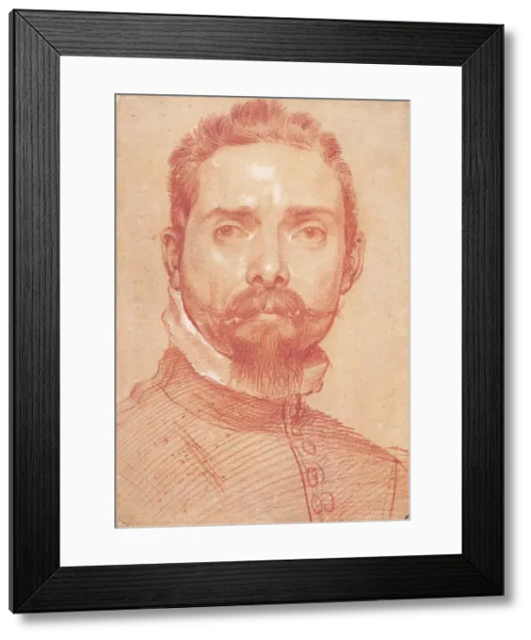 Framed Print : Portrait of the Lute Player Giulio Mascheroni, ca 1594. Artist: Carracci, Annibale (1560-1609) Framed Print : Portrait of the Lute Player Giulio Mascheroni, ca 1594. Artist: Carracci, Annibale (1560-1609)