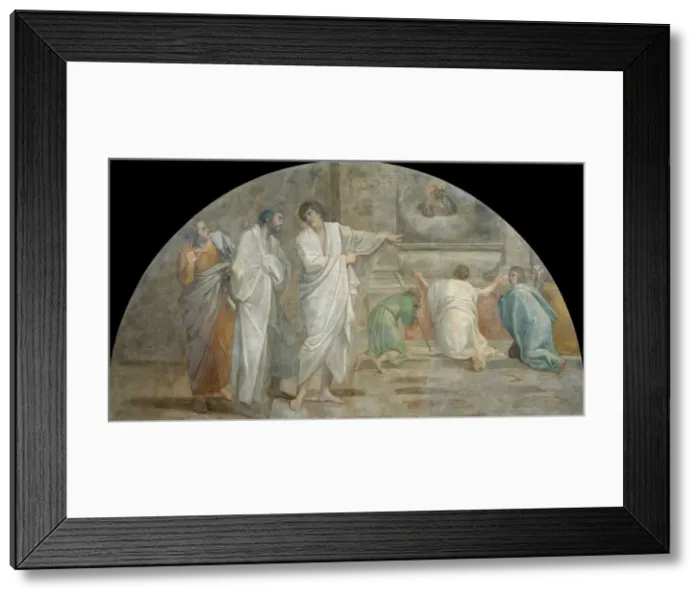 Framed Print : Apparition of Saint Didacus above his sepulchre, 1604-1607. Artist: Carracci, Annibale (1560-1609) Framed Print : Apparition of Saint Didacus above his sepulchre, 1604-1607. Artist: Carracci, Annibale (1560-1609)