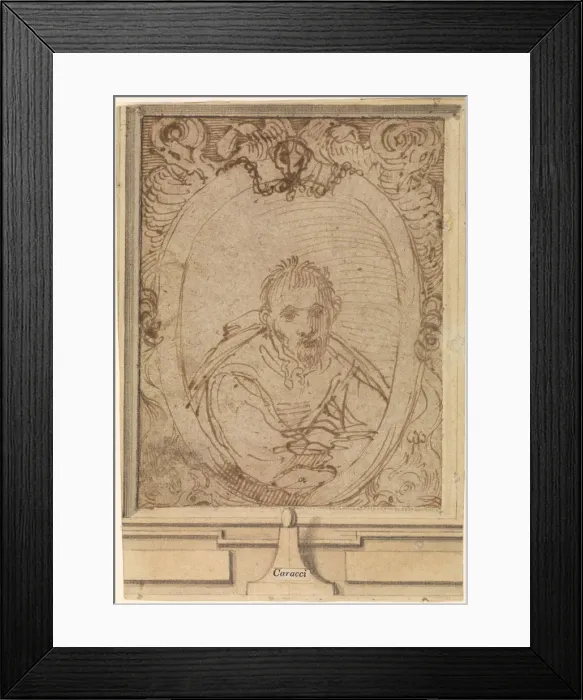 Framed Print : Self-portrait, 1580s. Artist: Carracci, Annibale (1560-1609) Framed Print : Self-portrait, 1580s. Artist: Carracci, Annibale (1560-1609)