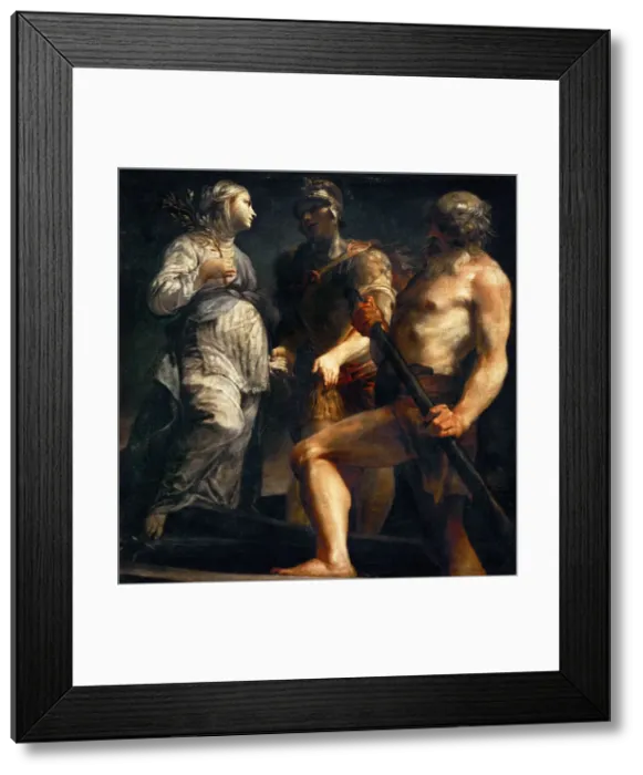 Framed Print : Aeneas, Sibyl and Charon, ca. 1695. Artist: Crespi, Giuseppe Maria (1665-1747) Framed Print : Aeneas, Sibyl and Charon, ca. 1695. Artist: Crespi, Giuseppe Maria (1665-1747)