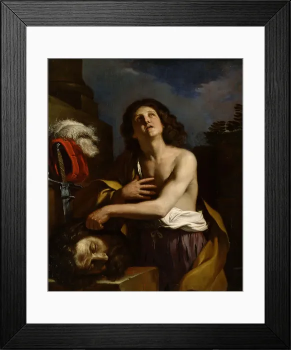 Framed Print : David with the Head of Goliath, c. 1650. Artist: Guercino (1591-1666) Framed Print : David with the Head of Goliath, c. 1650. Artist: Guercino (1591-1666)