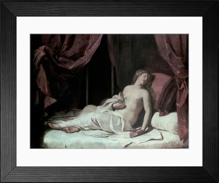 Framed Print : The Death of Cleopatra, 1648. Artist: Guercino (1591-1666) Framed Print : The Death of Cleopatra, 1648. Artist: Guercino (1591-1666)
